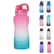 RYVORA 64 oz Motivational Water Bottle | Time Marker & Straw