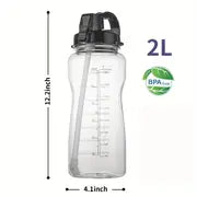 RYVORA 64 oz Motivational Water Bottle | Time Marker & Straw